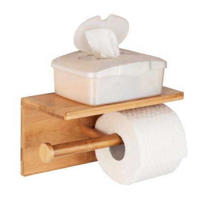 WENKO 24745100 - Uchwyt na papier toaletowy BAMBUSA 25x13 cm, brązowy