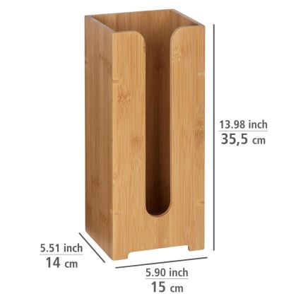 WENKO 24749100 - Uchwyt na papier toaletowy BAMBUSA 15x35,5 cm brązowy