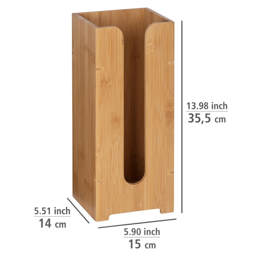 WENKO 24749100 - Uchwyt na papier toaletowy BAMBUSA 15x35,5 cm brązowy