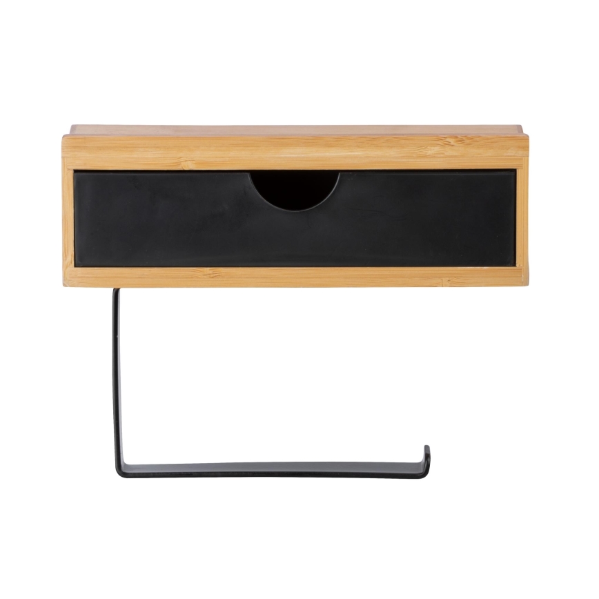 WENKO 24754100 - Uchwyt na papier toaletowy BAMBUSA 18,5x14 cm brązowy/czarny