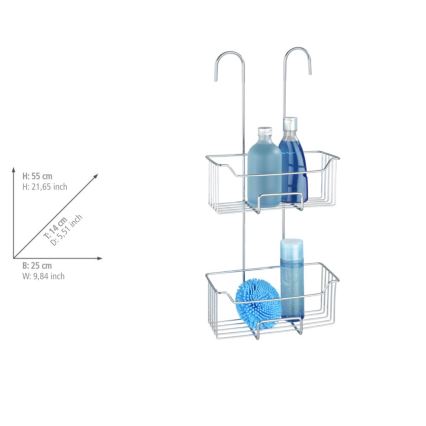 WENKO 24758100 - Półka prysznicowa MILO 25x55 cm srebrna/przezroczysta