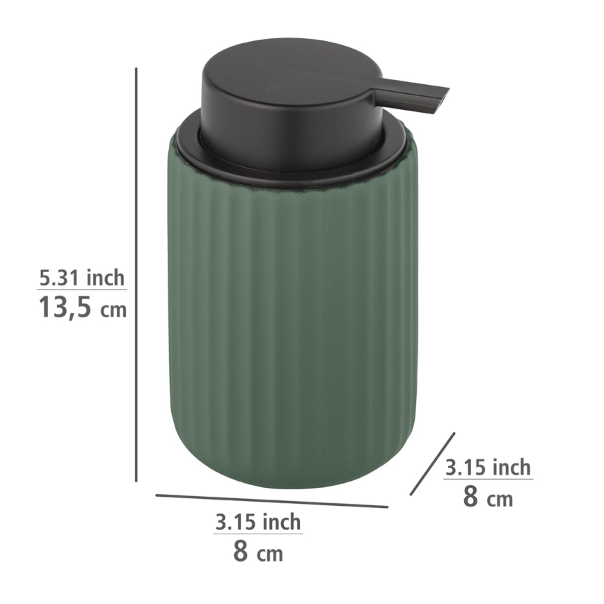 WENKO 24807100 - Dozownik mydła BELLUNO 8x13,5 cm zielony/czarny