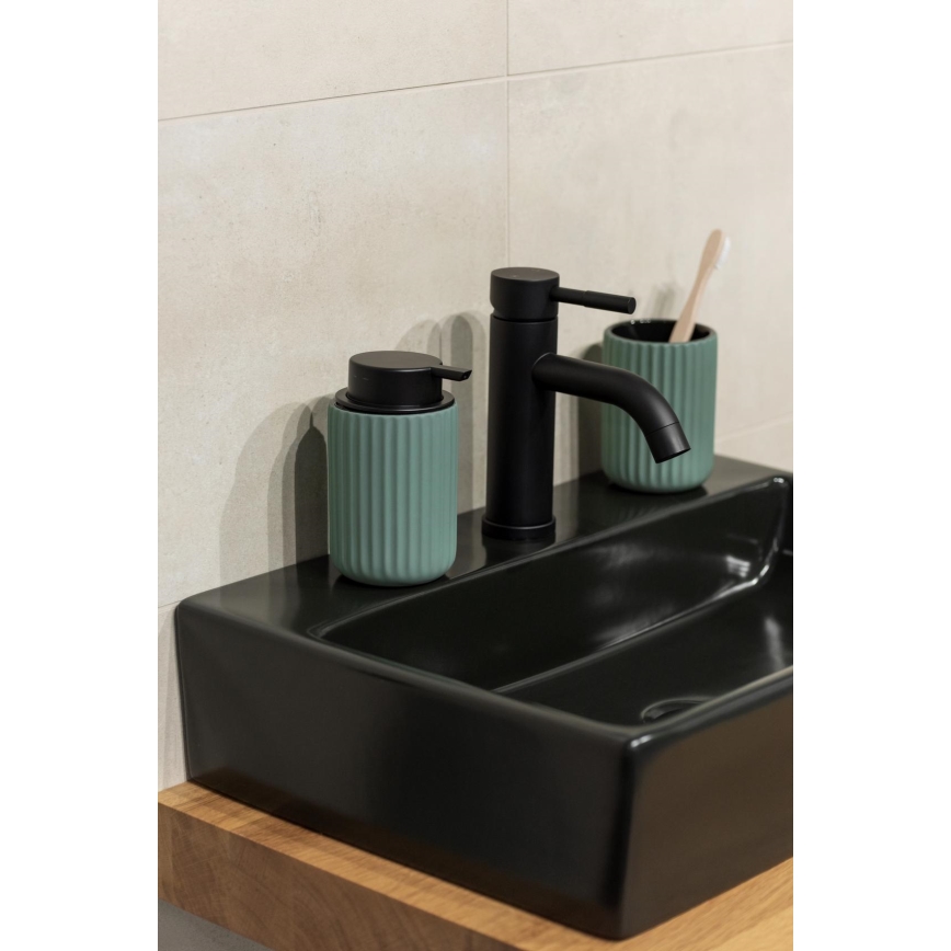 WENKO 24807100 - Dozownik mydła BELLUNO 8x13,5 cm zielony/czarny