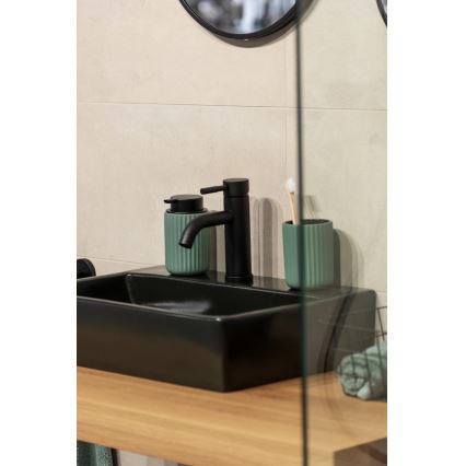 WENKO 24807100 - Dozownik mydła BELLUNO 8x13,5 cm zielony/czarny