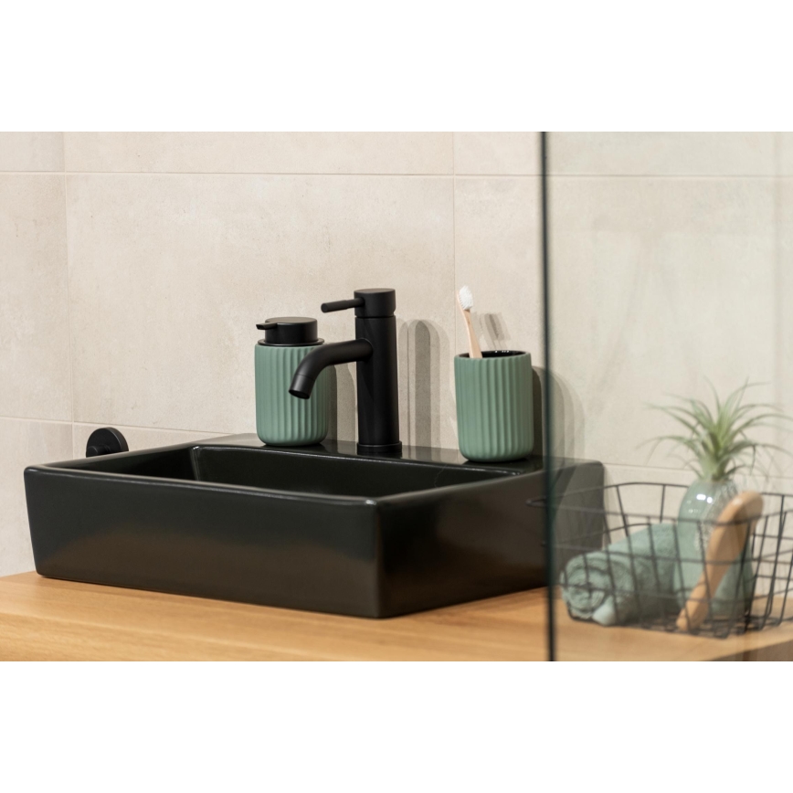 WENKO 24807100 - Dozownik mydła BELLUNO 8x13,5 cm zielony/czarny