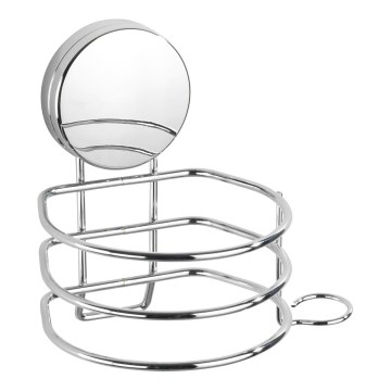 WENKO 24857100-Uchwyt na suszarkę do włosów STATIC-LOC + OSIMO 14x13 cm, chrom błyszczący