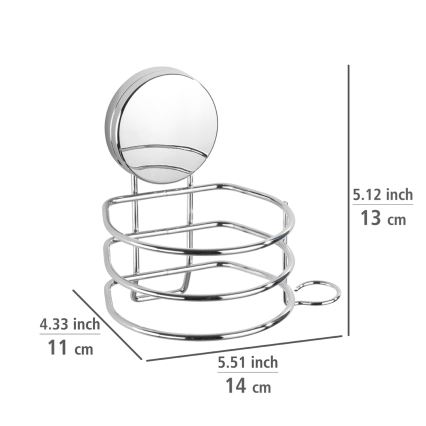 WENKO 24857100-Uchwyt na suszarkę do włosów STATIC-LOC + OSIMO 14x13 cm, chrom błyszczący