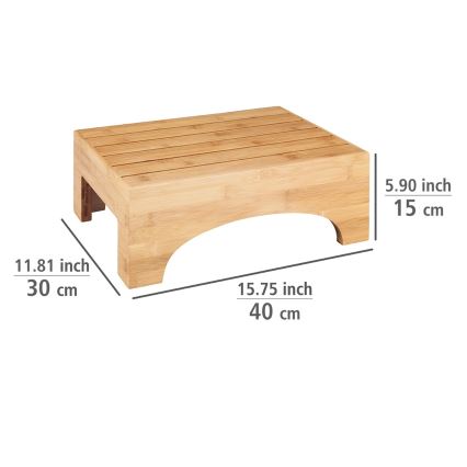 WENKO 24870100 - Stołek BAMBUSA 40x30 cm brązowy