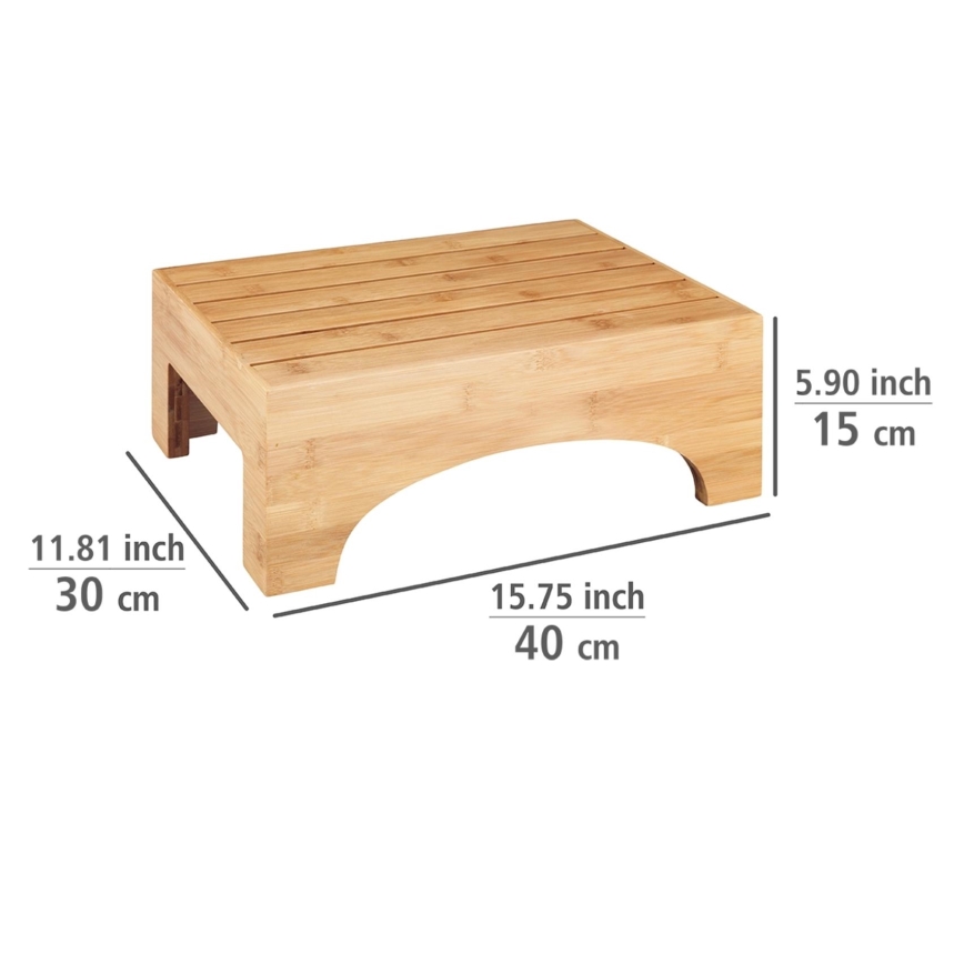 WENKO 24870100 - Stołek BAMBUSA 40x30 cm brązowy