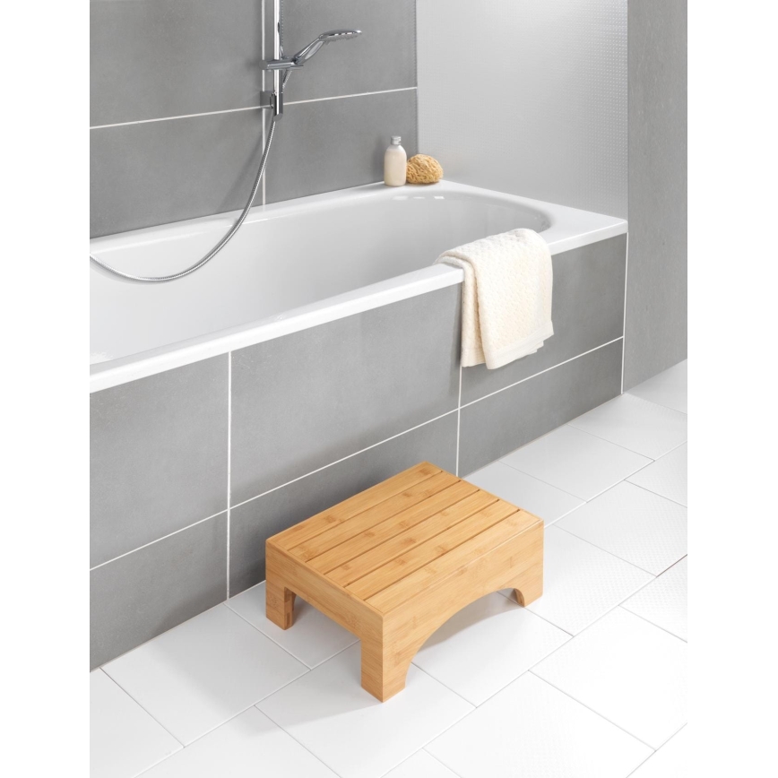 WENKO 24870100 - Stołek BAMBUSA 40x30 cm brązowy