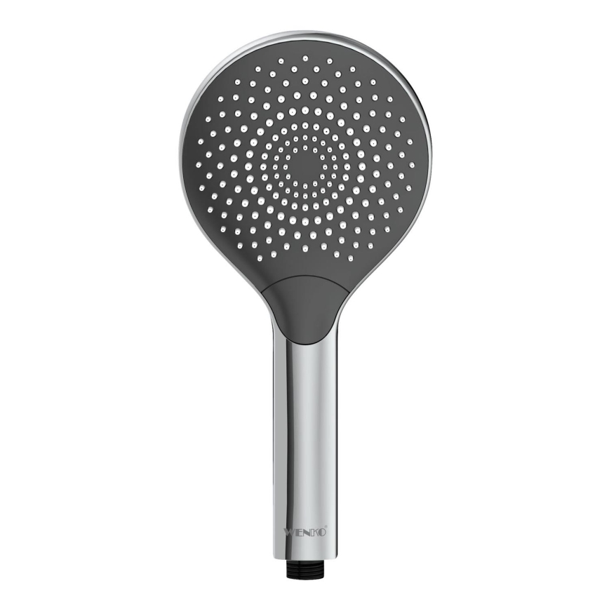 WENKO 24921100 - Głowica prysznicowa SYSTEM OSZCZĘDZANIA WODY 12x12 cm, błyszczący chrom/szary