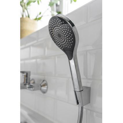 WENKO 24921100 - Głowica prysznicowa SYSTEM OSZCZĘDZANIA WODY 12x12 cm, błyszczący chrom/szary