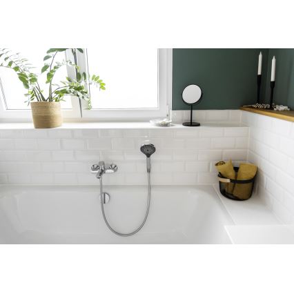 WENKO 24921100 - Głowica prysznicowa SYSTEM OSZCZĘDZANIA WODY 12x12 cm, błyszczący chrom/szary