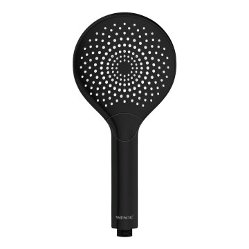 WENKO 24925100 - Głowica prysznicowa z systemem oszczędzania wody, średnica 12 cm, czarna