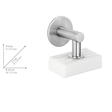 WENKO 24971100-Uchwyt na mydło TURBO-LOC 4,5x7 cm srebrny