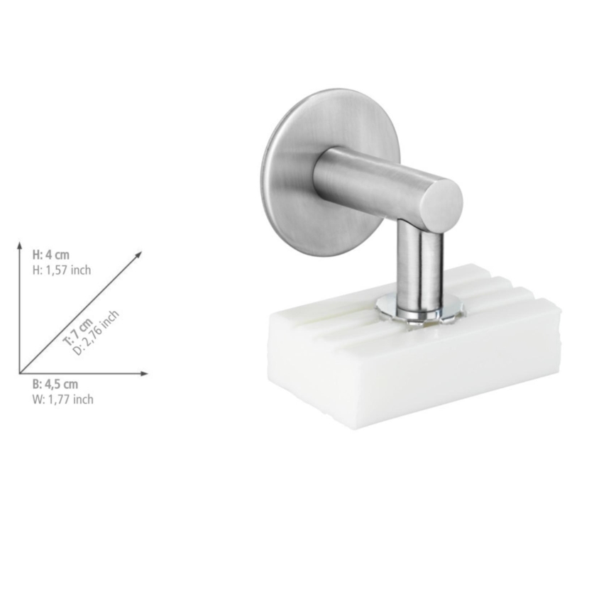 WENKO 24971100-Uchwyt na mydło TURBO-LOC 4,5x7 cm srebrny