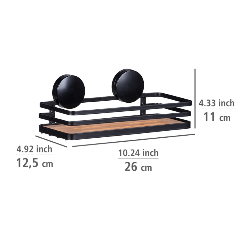 WENKO 24979800-Półka ALBA 26,5x12,5 cm czarna/brązowa