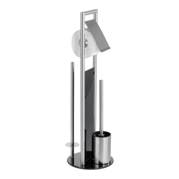 WENKO 24981800 - Zestaw WC RAVINA 20x70 cm, stal nierdzewna/srebrny