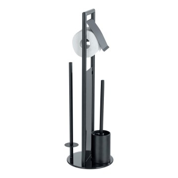 WENKO 24982800 - Zestaw WC RAVINA 20x70 cm stal nierdzewna/czarny