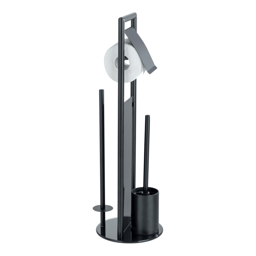 WENKO 24982800 - Zestaw WC RAVINA 20x70 cm stal nierdzewna/czarny