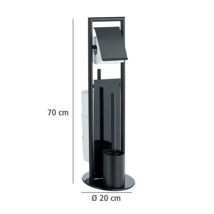 WENKO 24982800 - Zestaw WC RAVINA 20x70 cm stal nierdzewna/czarny