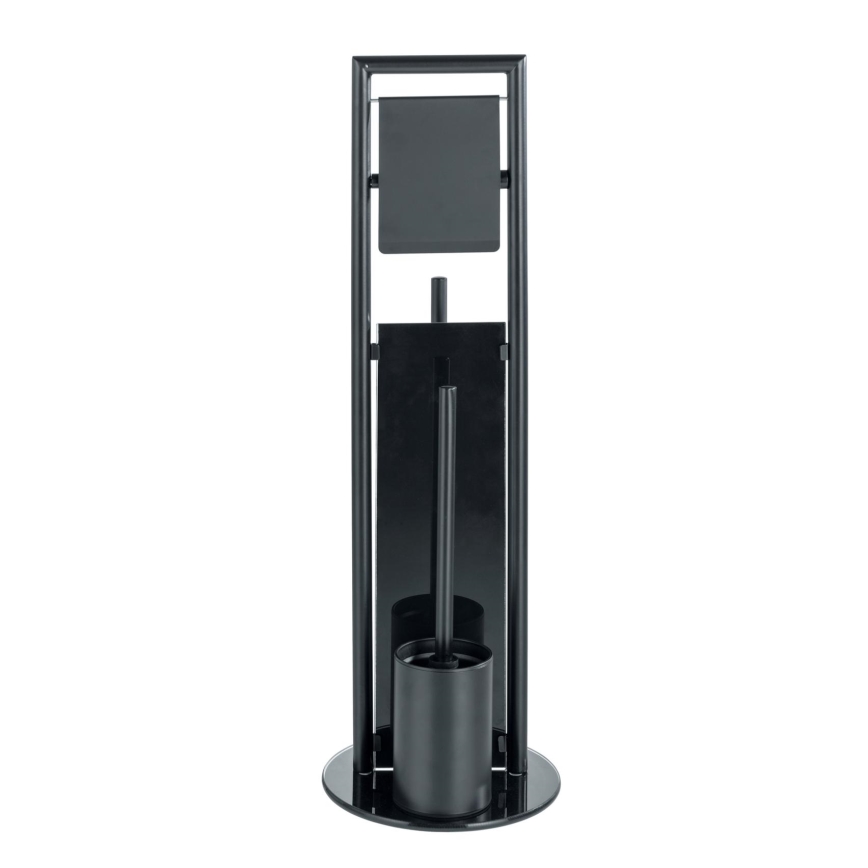 WENKO 24982800 - Zestaw WC RAVINA 20x70 cm stal nierdzewna/czarny