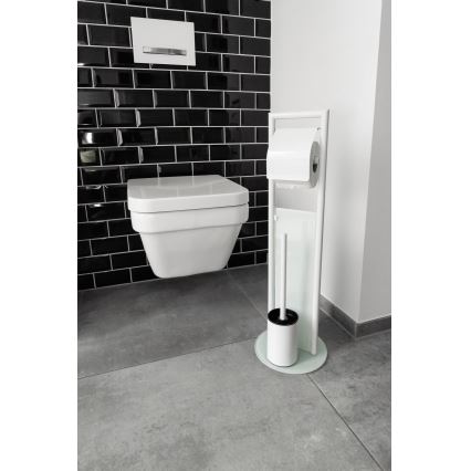 WENKO 24983800 - Zestaw WC RAVINA 20x70 cm stal nierdzewna/biały