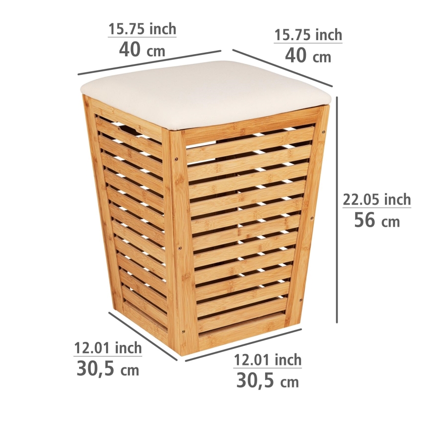 WENKO 25143100 - Kosz na pranie BAMBUSA 40x56 cm brązowy