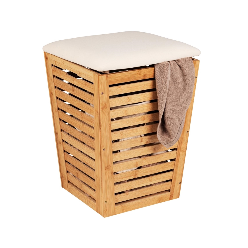 WENKO 25143100 - Kosz na pranie BAMBUSA 40x56 cm brązowy