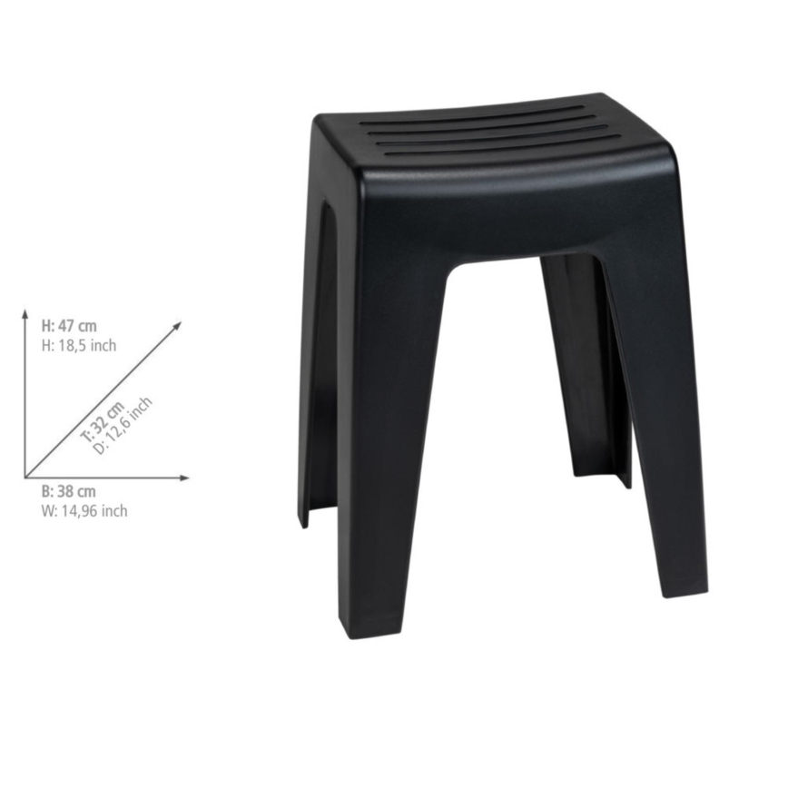 WENKO 25156100 - Taboret KUMBA 38x47 cm czarny