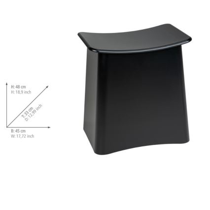 WENKO 25157100 - Stołek WING 45x48 cm czarny