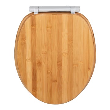 WENKO 25224100 - Deska sedesowa BAMBOUSA 34,5x40,5 cm brązowa/srebrna