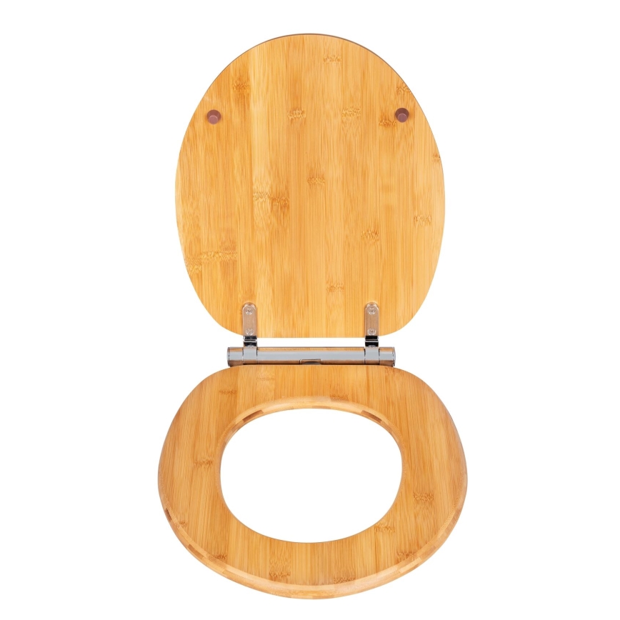 WENKO 25224100 - Deska sedesowa BAMBOUSA 34,5x40,5 cm brązowa/srebrna