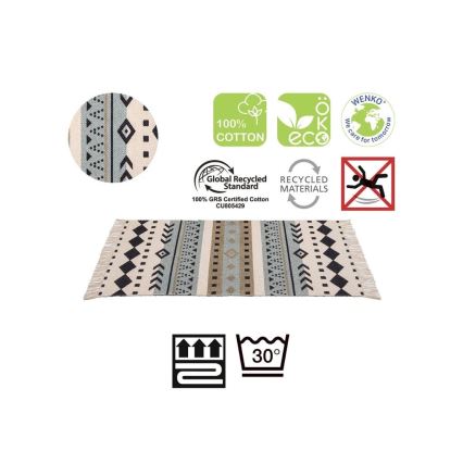 WENKO 25277100-Mata z bawełny z recyklingu 80x50 cm wielobarwna