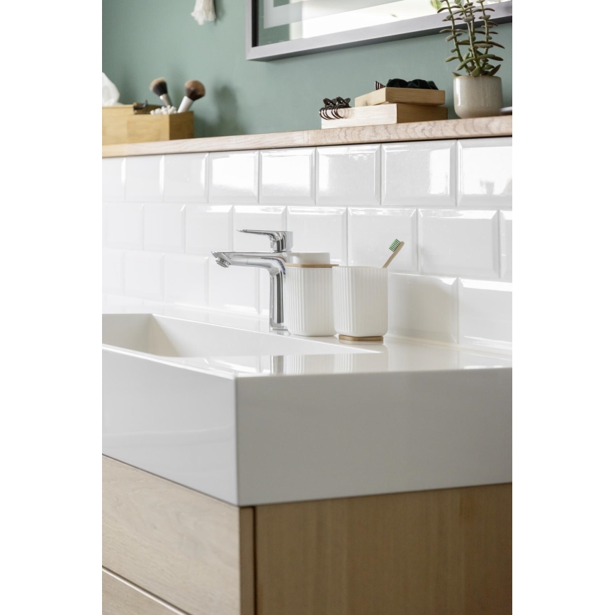 WENKO 25294100 - Dozownik mydła ROTELLO 8,9x12,7 cm biały/brązowy