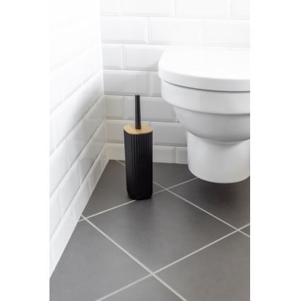 WENKO 25304100 - Zestaw do WC ROTELLO 10x36 cm czarny/brązowy