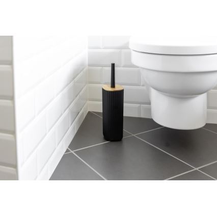 WENKO 25304100 - Zestaw do WC ROTELLO 10x36 cm czarny/brązowy