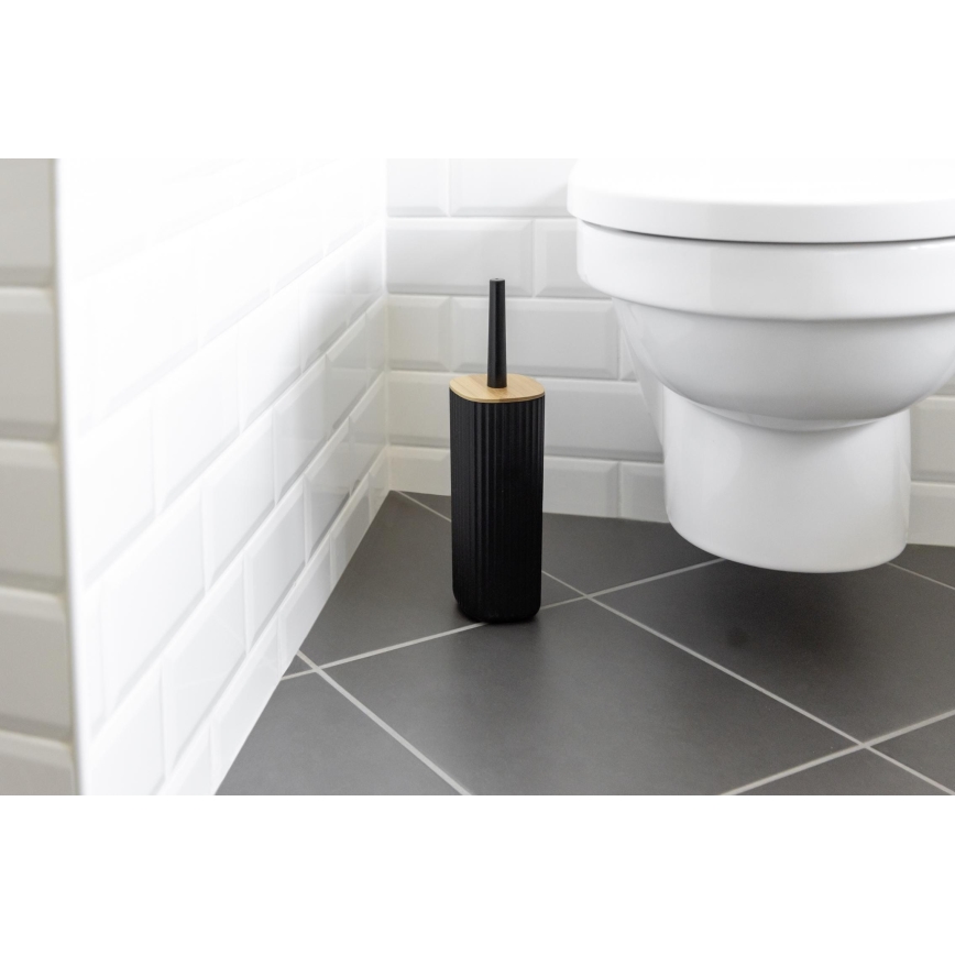 WENKO 25304100 - Zestaw do WC ROTELLO 10x36 cm czarny/brązowy