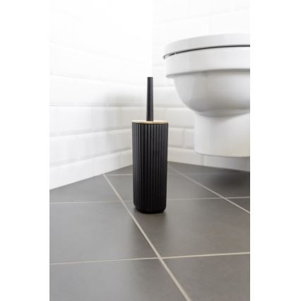 WENKO 25304100 - Zestaw do WC ROTELLO 10x36 cm czarny/brązowy