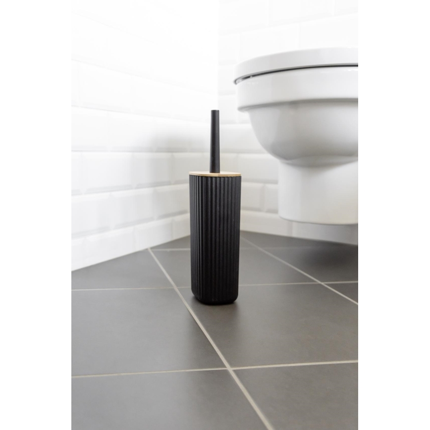 WENKO 25304100 - Zestaw do WC ROTELLO 10x36 cm czarny/brązowy