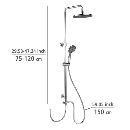 WENKO 25310100 - Zestaw prysznicowy WATERSAVING SYSTEM stal nierdzewna / chrom błyszczący