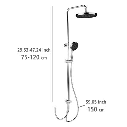 WENKO 25312100 - Kolumna prysznicowa SOFTWATER 12x120 cm chrom błyszczący