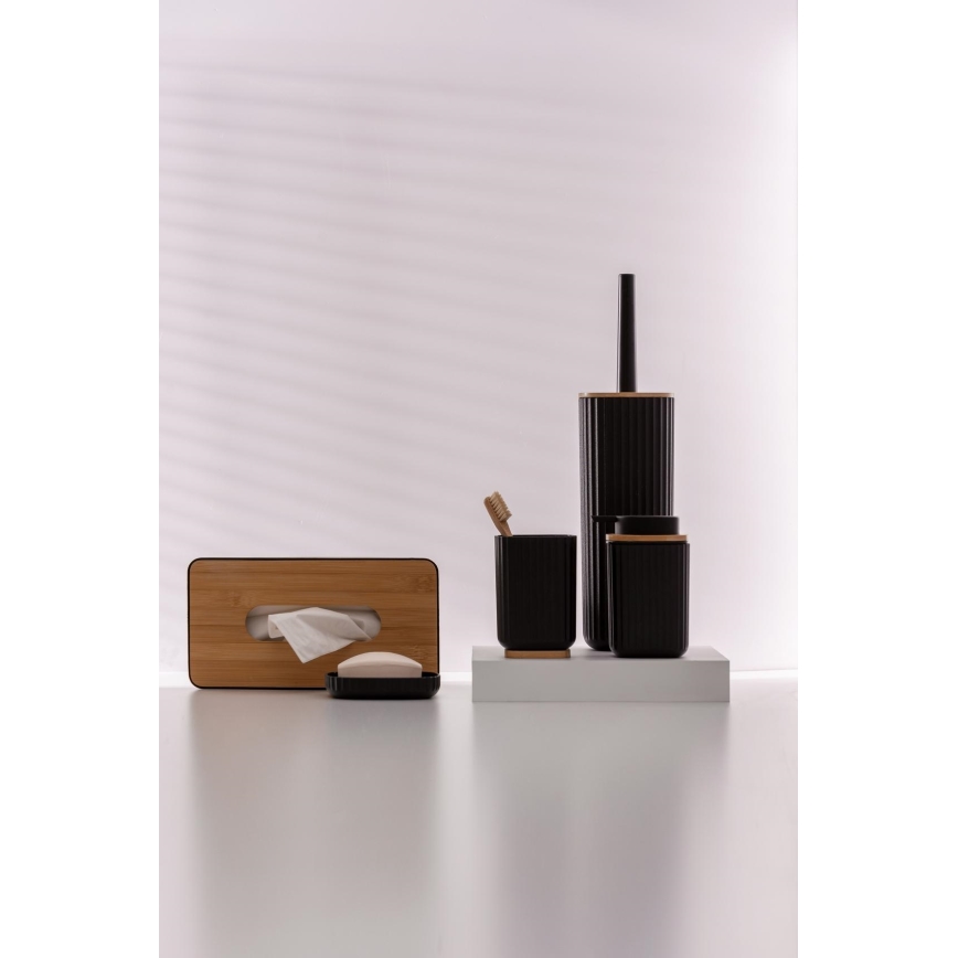 WENKO 25319100 - Organizer kosmetyczny ROTELLO 24 x 12,7 cm czarny/brązowy
