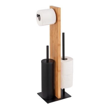WENKO 25376100 - Zestaw WC LESINA 18x69 cm brązowy/czarny
