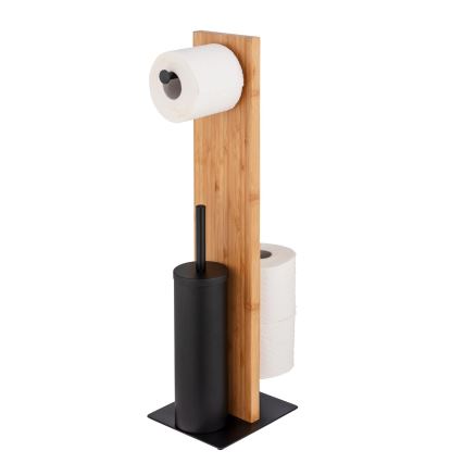 WENKO 25376100 - Zestaw WC LESINA 18x69 cm brązowy/czarny