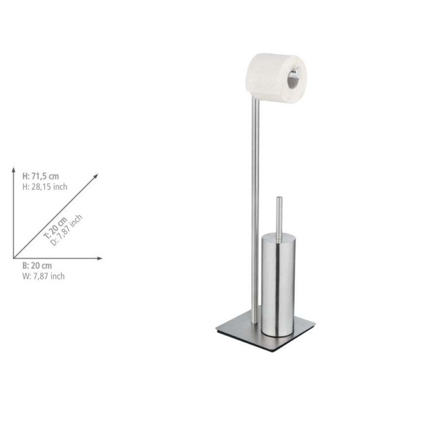 WENKO 25378100 - Szczotka do WC RECCO 20x71,5 cm satynowa