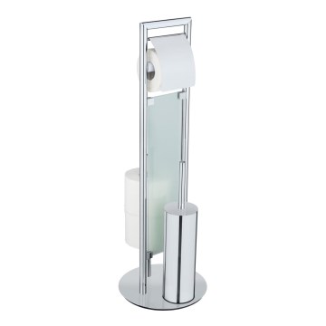 WENKO 25384100 - Zestaw WC SULMONA 25x76 cm srebrny/czarny