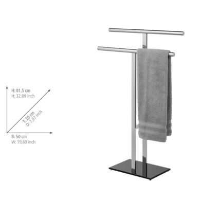WENKO 25389100 - Stojak na ręczniki LAVA 50x81,5 cm stal nierdzewna/srebrny/czarny