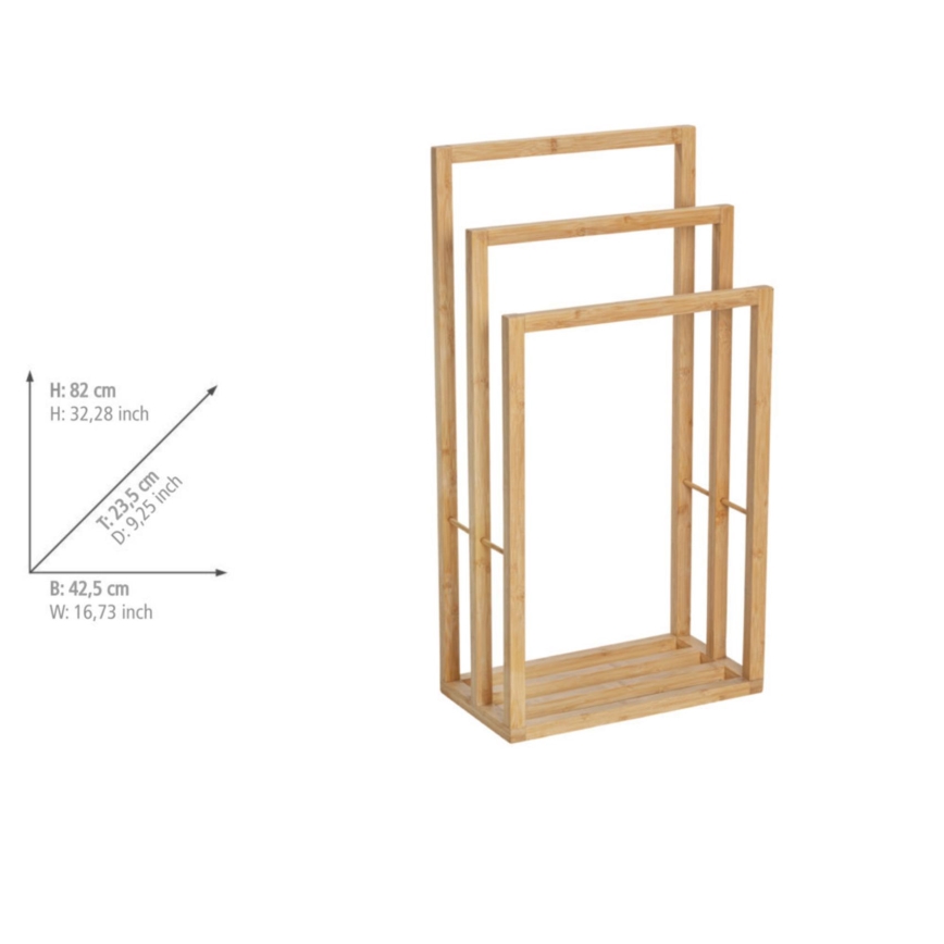 WENKO 25629100 - Stojak na ręczniki BAMBUSA 42,5x82 cm brązowy