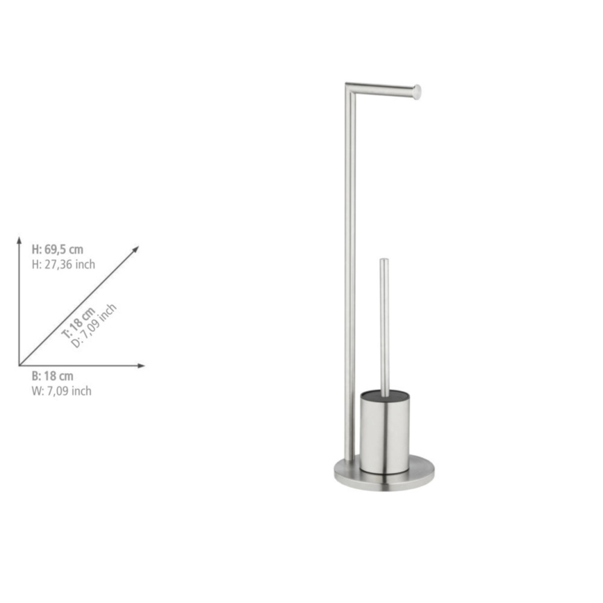 WENKO 25676100 - Zestaw WC FERLA 18x69,5 cm stal nierdzewna/satyna
